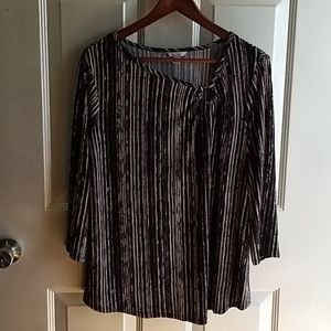 Black and purple blouse with metal accent